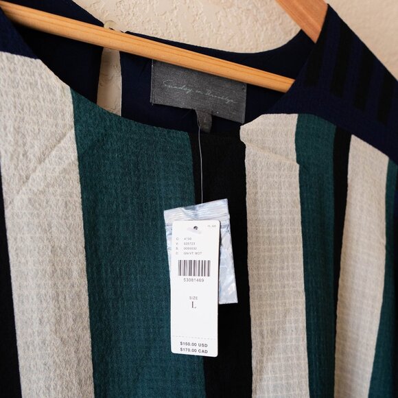 NWT Anthropologie Sunday in Brooklyn Leger Dress Size Large Multicolor Striped - Picture 3 of 9